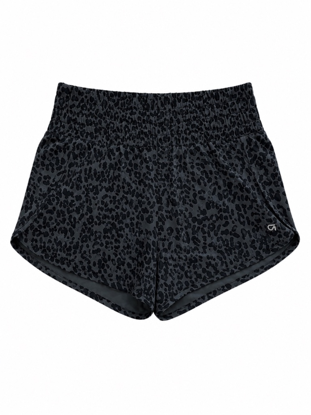 GapFit Black Leopard Print Running Shorts Size Small Lined Athletic Pocket